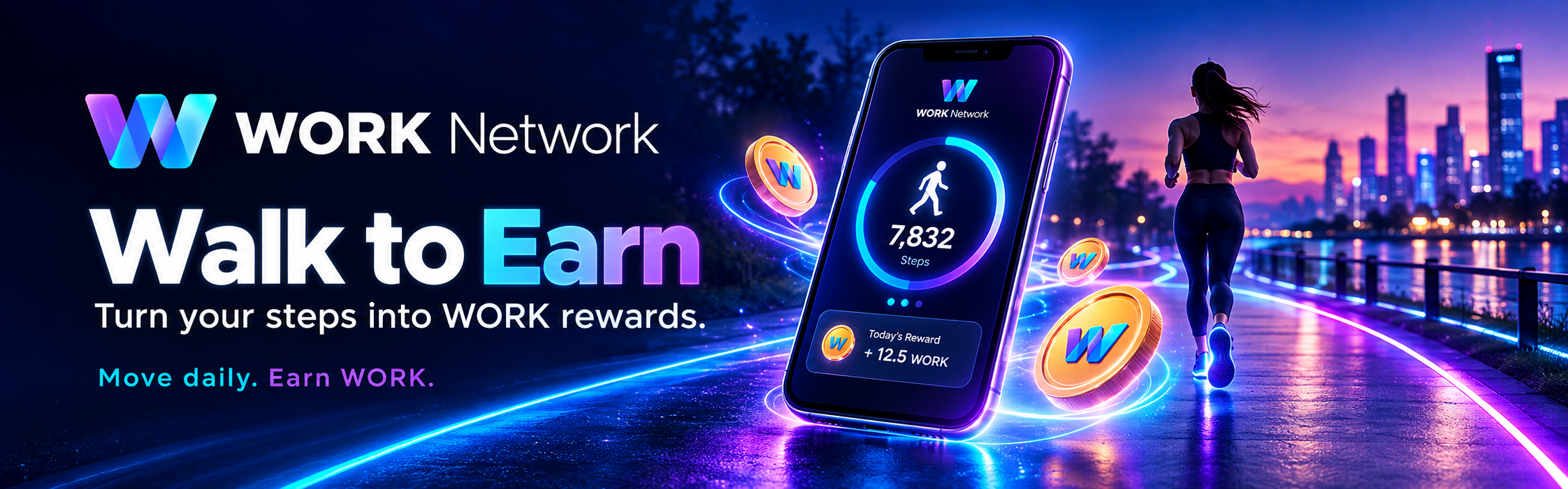 Walk to Earn website banner