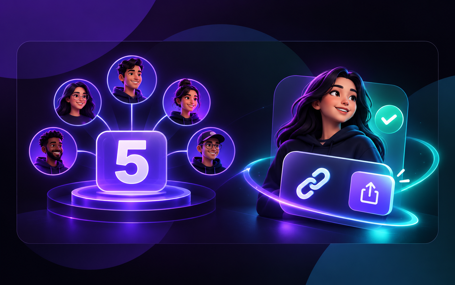 Placeholder visual for the five-member Creator unlock
