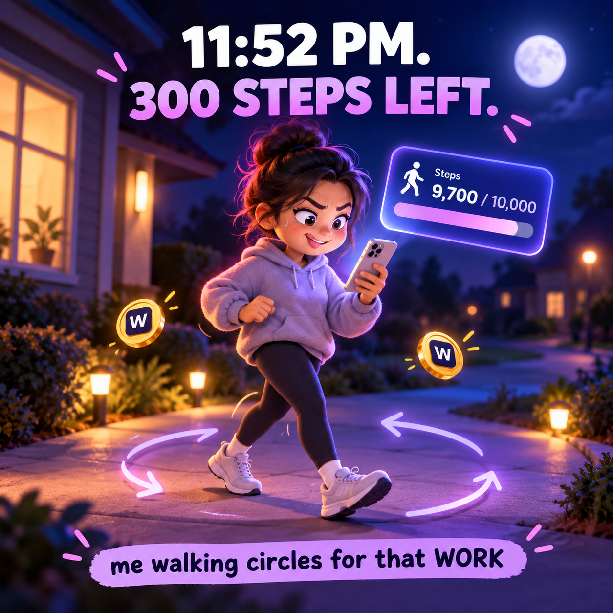 Night walk goal meme
